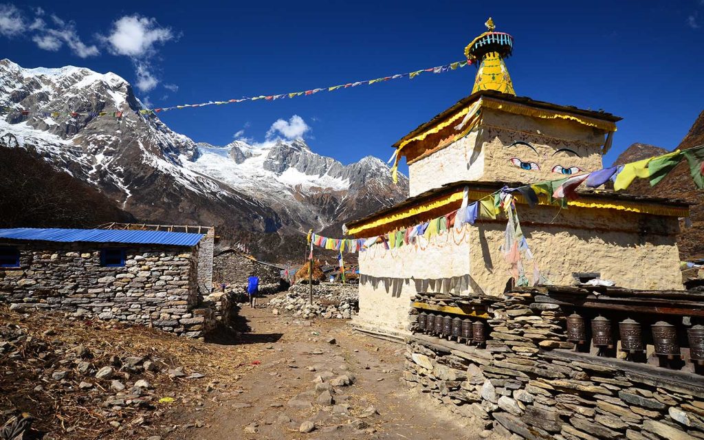 Prayer flags are a constant when you reach higher areas of the trekking trails of Nepal
