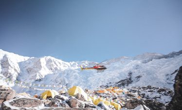 helicopter at annapurna base camp
