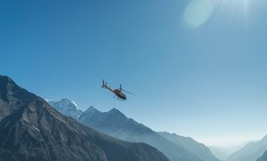 helicopter in sky with breathtaking view