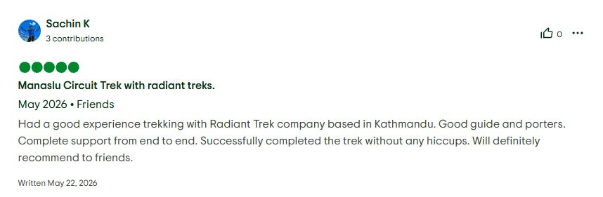 sachin review radiant treks